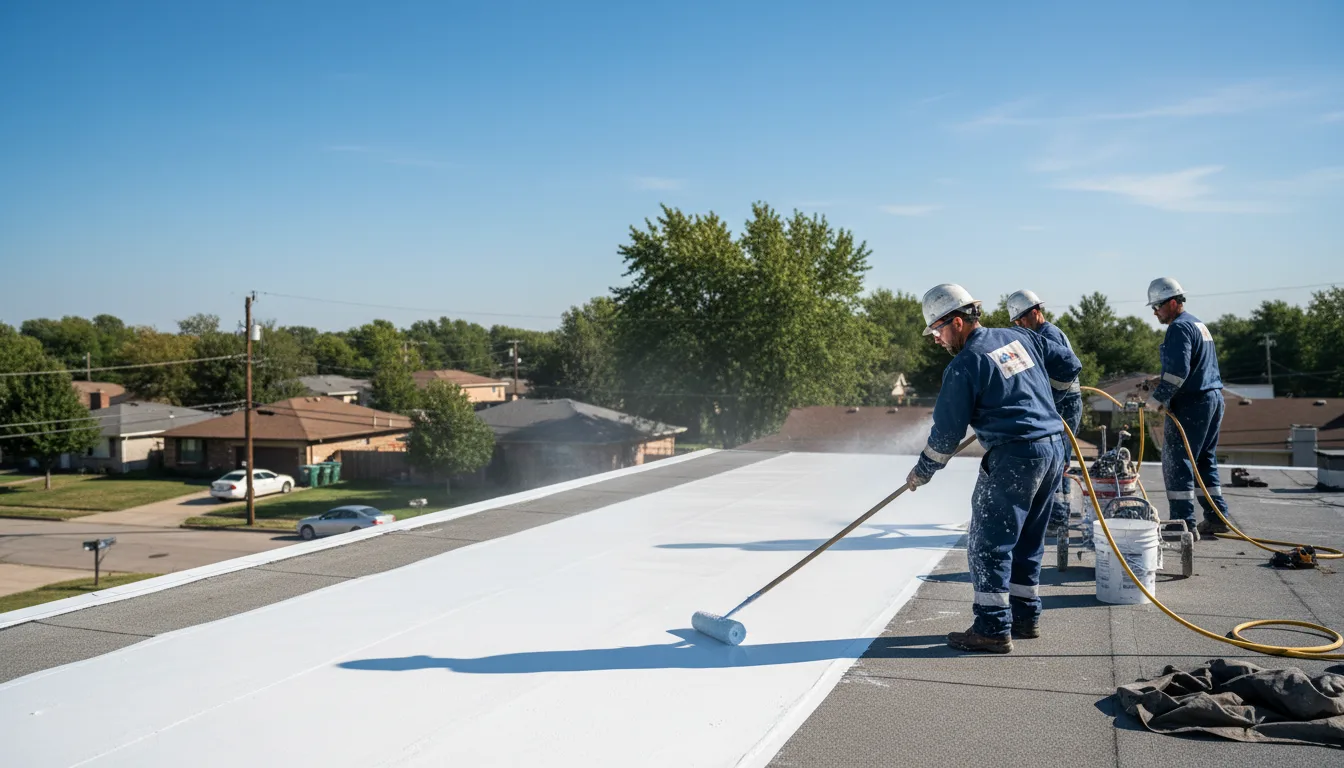Commercial roof coating in Forestville, PA near me